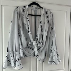 Striped Tie Blouse - Large